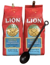 Lion Coffee Vanilla Macadamia Nut Coffee with Scoop (Two 10 Ounce Bags) - £26.24 GBP
