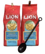 Lion Coffee Vanilla Macadamia Nut Coffee with Scoop (Two 10 Ounce Bags) - £25.92 GBP
