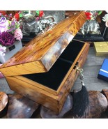 Large memory box, Thuya wooden jewelry box Gift, black velvet Lining, burl wood - £284.24 GBP
