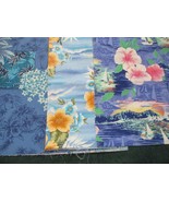 Fabric Red Rooster &quot;Vacation Paradise&quot; 3 Pc Exotic Flowers Water Boats $... - $4.87 CAD