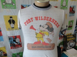 Vintage Walt Disney World Fort Wilderness Mickey Mouse paper thin T Shirt S - £139.17 GBP