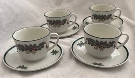 Johnson Brothers Victorian Christmas Teacups &amp; Saucers Holly Bells Tea Cup (4) - £24.04 GBP