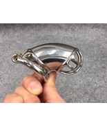 80mm/3.15inch Length Stainless Steel Chastity Cage with Hinged Base Ring - $50.00+
