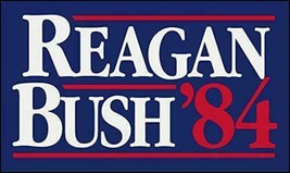 5&quot; Reagan Bush 84 Vintage Look Bumper Sticker Decal Usa Made President 1984 - £13.38 GBP
