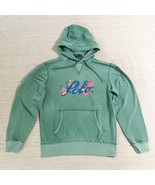 Polo Ralph Lauren TEAL PAINTED FLORAL SCRIPT LOGO Hoodie Sweatshirt Sz X... - $105.46