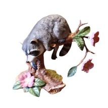 Vtg Lenox Twilight Mischief Racoon Limb Pink Flowers Collectible Figurin... - £16.81 GBP