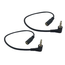 1Ft 3.5Mm 4 Pole Male To 3 Pole Female Gold Plated Stereo Audio Cable Headset Ex - £12.67 GBP