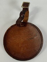 Vintage Torrey Pines Leather Golf Bag Tag With Leather Strap 3” Diameter - £9.45 GBP