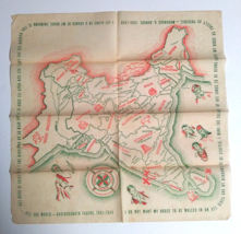 Indian Pakistan Restaurant Paper Luncheon Napkin w/ Map &amp; Gandhi Quote c1950s - £15.97 GBP