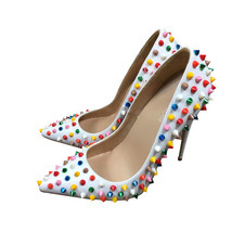 ladies colored rivets new pumps for women shoes female wedding shoes high heel s - £139.99 GBP
