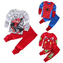 Cool Baby clothes Kids Boys Cotton Outfits&amp;Set Pajamas T shirt+pants sleepwear - £15.62 GBP