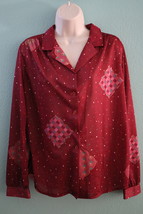 ON THEIR OWN Womens Long Sleeve V Neck Multiprint Blouse Shirt Size 16 (... - $39.99