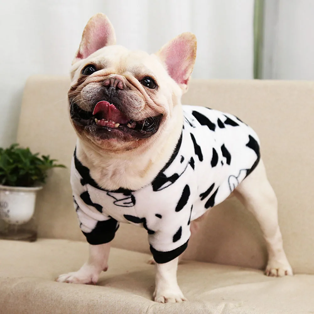 Cute Print Small Dog Hoodie Coat Winter Warm Pet Clothes for French  Sweatshirt  - £63.87 GBP