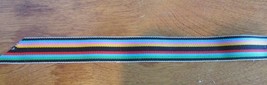 10 yards vintage trim  ribbon blue red yellow multi color stripe 1&quot; - £6.49 GBP