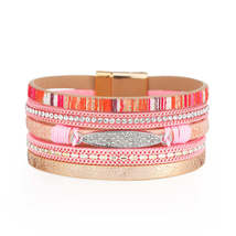 Pink Polystyrene &amp; Cubic Zirconia 18K Gold-Plated Strand Bracelet - £11.98 GBP