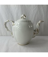 Antique W.G. &amp; C. Limoges France Teapot With Lid Floral White W/ Gold Ac... - $147.02