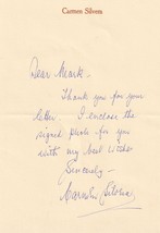Carmen Silvera Allo Allo Fully Hand Written Signed Letter Headed Paper - £8.78 GBP