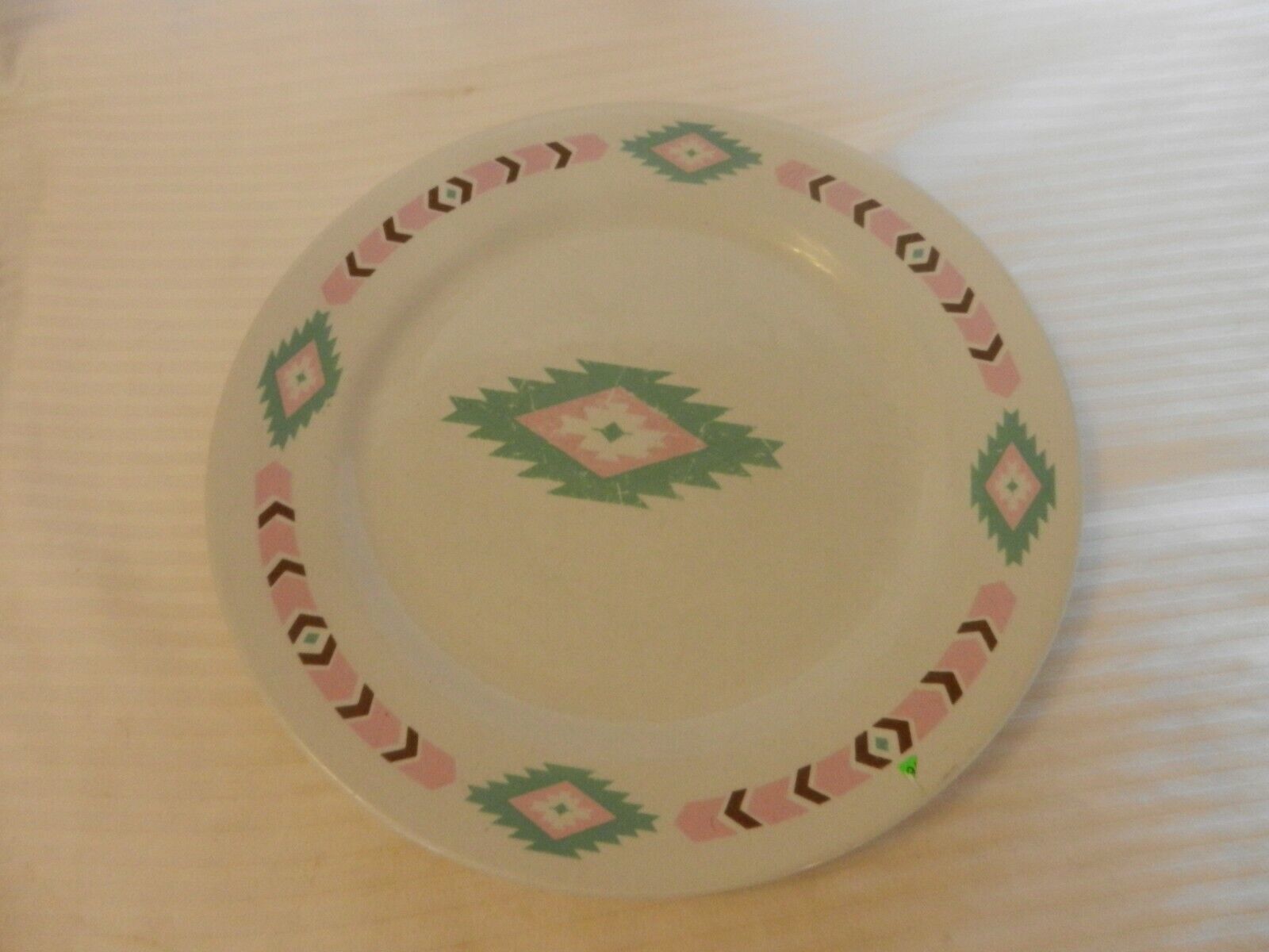 Aztec Southwestern Design Ceramic Dinner Plate by Meiwa 10.75" Diameter