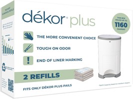 Diaper Dekor Plus Diaper Pail Refills | 2 Count | Most Economical Refill... - £27.17 GBP