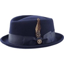 Bruno Capelo Hat Wool Fedora Diamond Crown Santana Stingy Brim SA204 Navy image 3