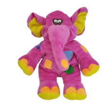 Vintage Classic Toy Co Pink + Yellow Elephant Stuffed Animal Plush Toy W Shapes - £52.39 GBP