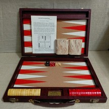 Vintage Cardinal Backgammon Set Swirl Marbled Red &amp; Butterscotch Playing... - $1,848.74 MXN