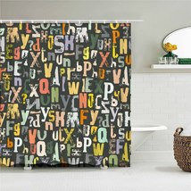 Custom Abstract Style Waterproof Shower Curtain with Hooks - $31.74