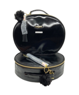 2x Lancôme Round Textured Faux Patent Leather Train Case with Removable ... - $31.15 CAD