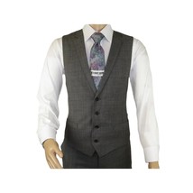 Men's Apollo King 3 piece Vested Business Suit Vested SL203 Gray Textured image 8