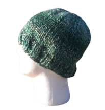 Men&#39;s Beanie Hat Cap Hand Knit Slouch Meadow Dream Green Chunky Women - £19.21 GBP