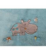 HTF Garanimals Plush Baby Blanket Blue w/ Hippo Snail Mushrooms Fleece L... - $44.50