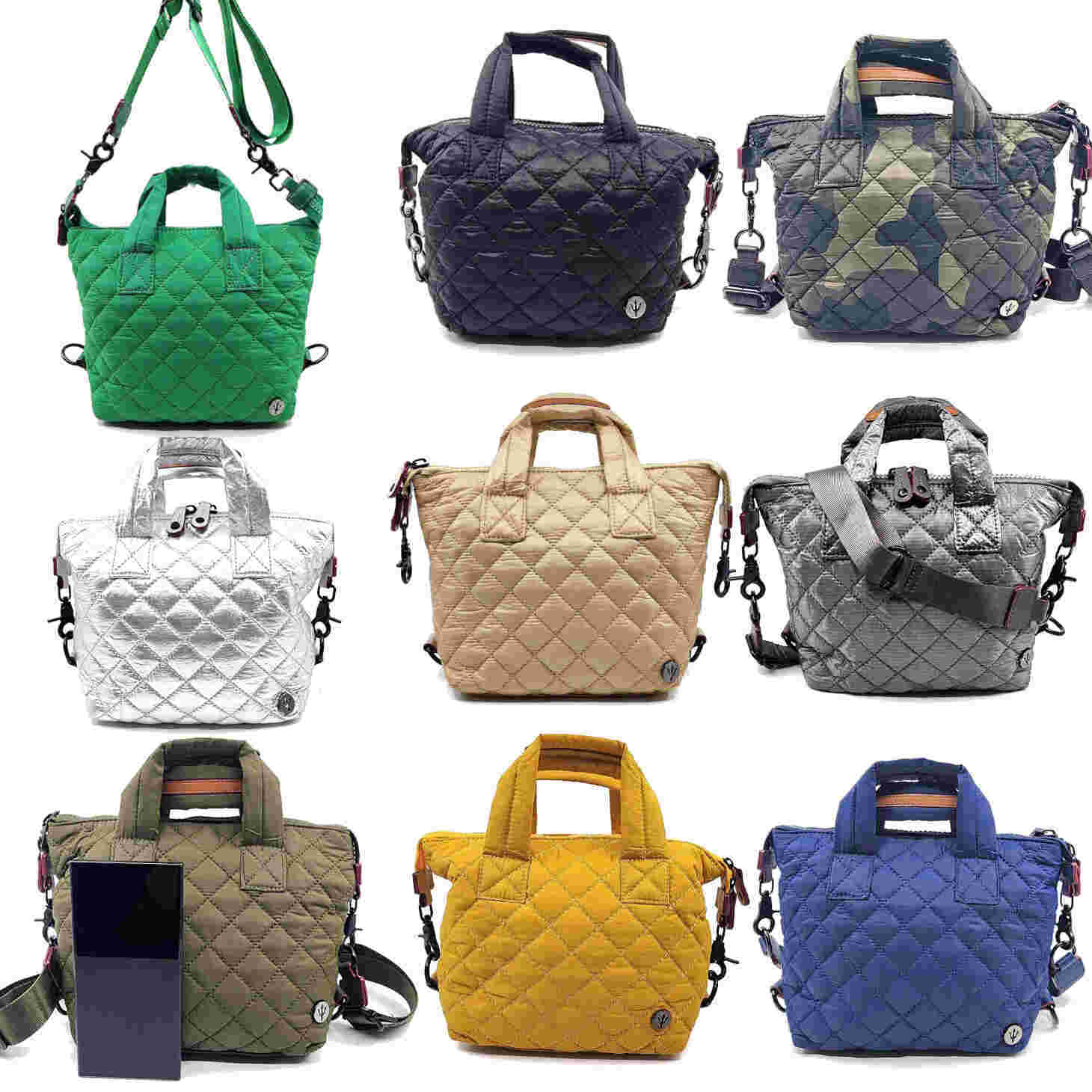 Women's Puffer Quilted Padding Small Tote Crossbody Bag