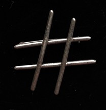 TIC TAC TOE Pound Sign Sterling Silver Vintage BROOCH Pin - 2 inches - £37.74 GBP