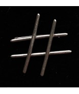 TIC TAC TOE Pound Sign Sterling Silver Vintage BROOCH Pin - 2 inches - $65.20 CAD