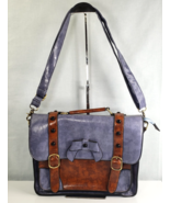 Esecosusi BoHo Style Brown Lavender Blue Vegan Leather Messager Laptop C... - €37,15 EUR