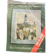 Vogart Crewel Kit 5178 Lighthouse 16&quot; x 20&quot; Creative Stitchery Vintage 1975 - $38.61