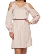 Womens Dress Cold Shoulder Shift JLO Jennifer Lopez Long Sleeve Pink $70... - £25.99 GBP