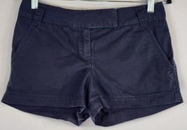 J Crew Shorts Womens 0 Navy Blue Low Rise Distressed Broken In Chino Style - £11.62 GBP