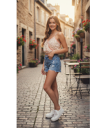 Teen Top Derek Heart Juniors&#39; Crochet-Trim Top Size M Multi - €10,31 EUR