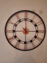 Metal Black Copper Skeleton Hand Made Antique Big Vintage Decor Roman Wall Clock - £99.79 GBP