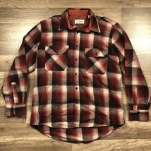 Vintage 70s Sears Flannel Shirt Mens L Red Plaid Wool Flannel Grunge Lon... - $20.00