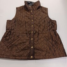 Hannah RN#45749 Women's Brown Button-Up Sleeveless Puffer Vest Size Large  image 10