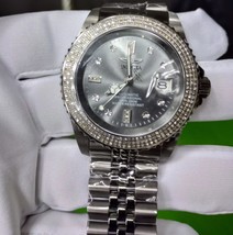 gunmetal metal tone diamond watch with exhibition case adjustable bracelet - $1,499.90