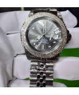 gunmetal metal tone diamond watch with exhibition case adjustable bracelet - £1,198.73 GBP