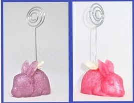 Bunny photo holder, Rabbit Place tags, memo recipe clip Easter pink lavender - £5.99 GBP+