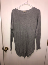 Joan Vass Studio Womens SZ Small Gray Tunic Sweater Rayon Cashmere Blend - £5.20 GBP