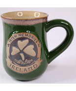 Ireland Coffee Mug Luck Of The Irish Shamrock 2 Dimensional Heavy Green ... - $12.55