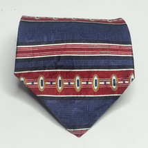 Perry Ellis Portfolio Men Dress Silk Tie Red Blue 4&quot; wide 56&quot; long USA - £9.30 GBP