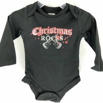 Baby Glam Black Bodysuit Size NB Newborn Christmas Rocks One Piece Creeper NWT - £6.23 GBP