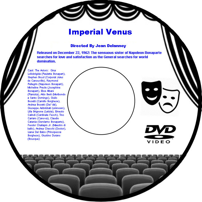 Imperial Venus 1962 DVD Film History The Actors: Gina Lollobrigida Stephen Boyd - $4.99